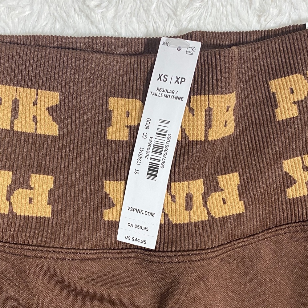 PINK Victoria's Secret Chocolate Brown Leggings NWT - Picture 2 of 5
